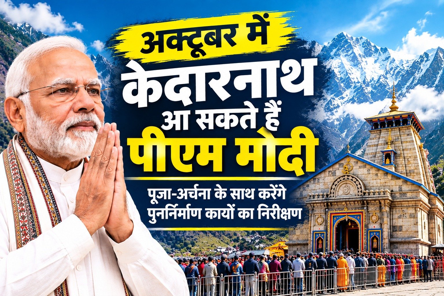 अक्टूबर में केदारनाथ आ सकते हैं PM मोदी, पूजा-अर्चना के साथ पुनर्निर्माण कार्यों का करेंगे निरीक्षण